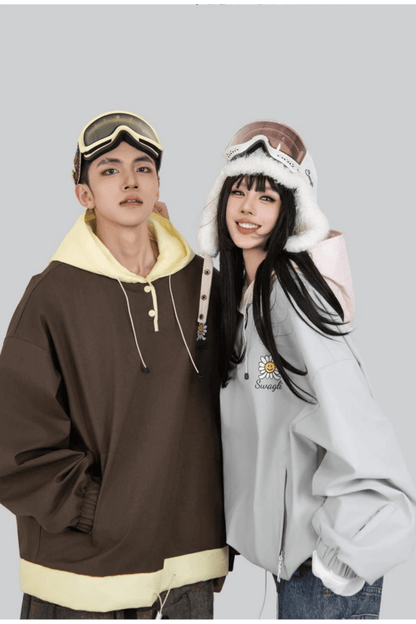 Swagli Wildflower Crew Ski Snowboard Pullover Jacket