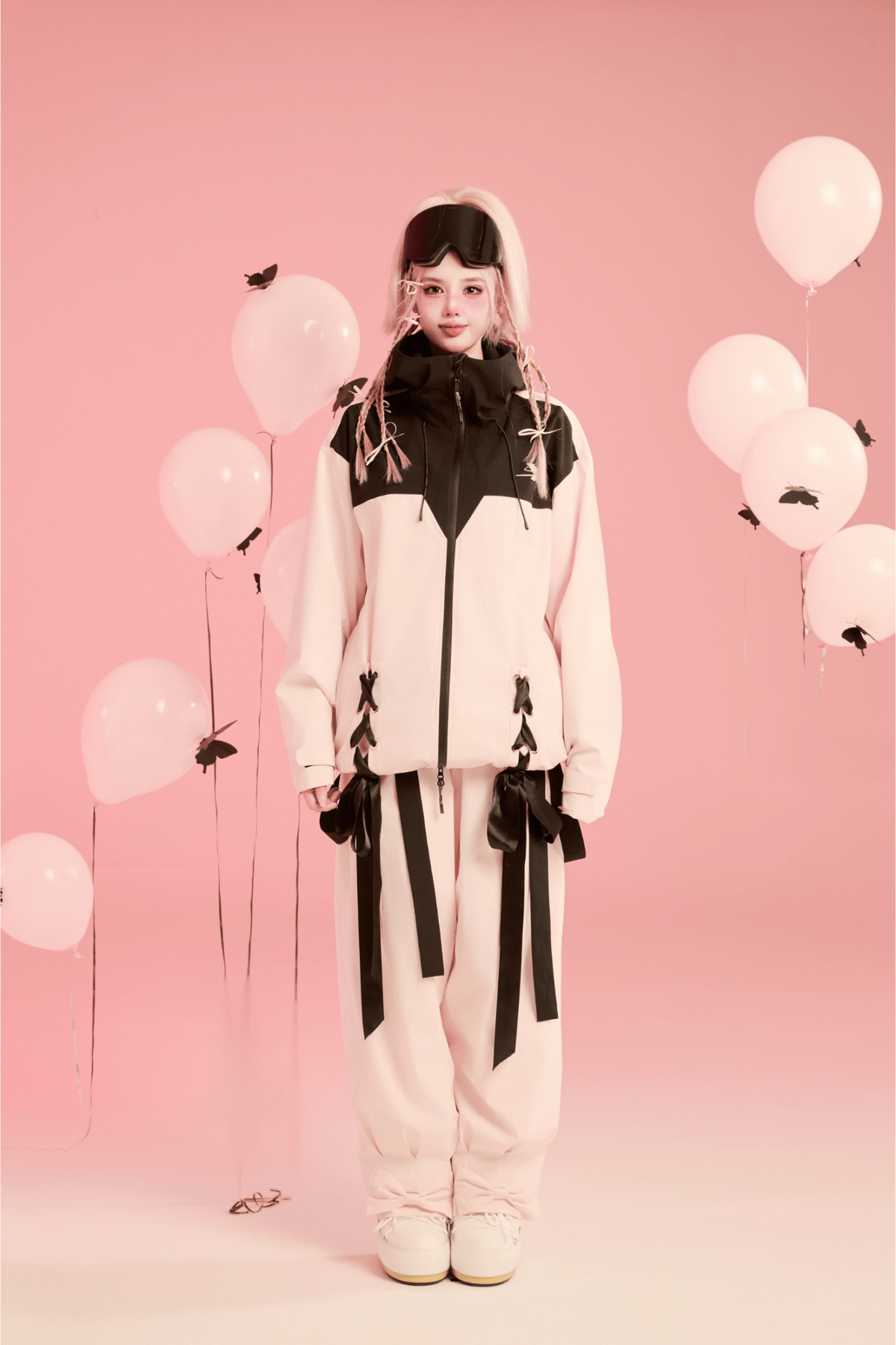 SwagLi Women's Baroque Butterfly Bow Jacket and Pants Set