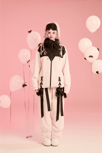 SwagLi Women's Baroque Butterfly Bow Jacket and Pants Set