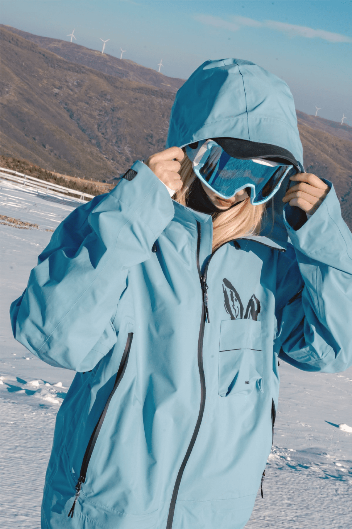 SwagLi Women's Blizzard Bunny Snow Jacket and Pants Set