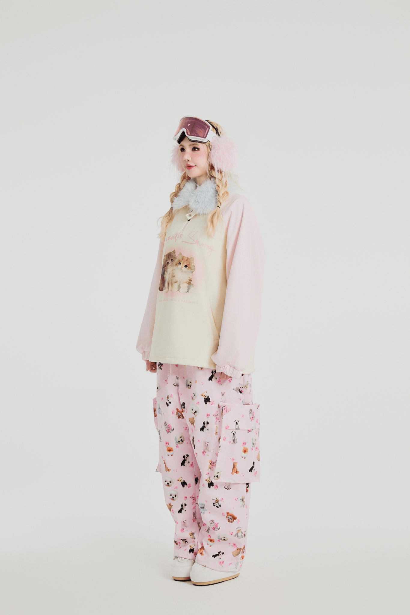 SwagLi Women's Cat-and-Seek Ski Hoodie