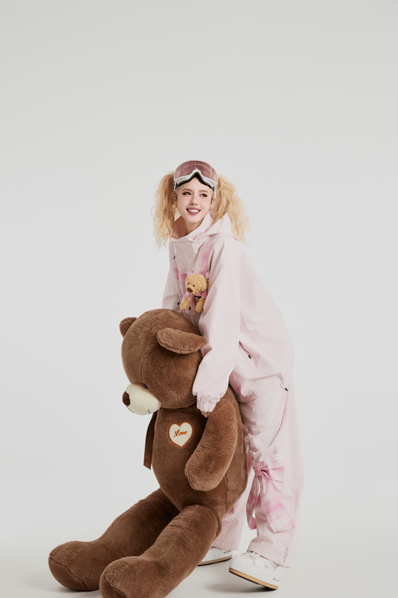 SwagLi Women's Teddy Bear Bow Jacket and Pants Set