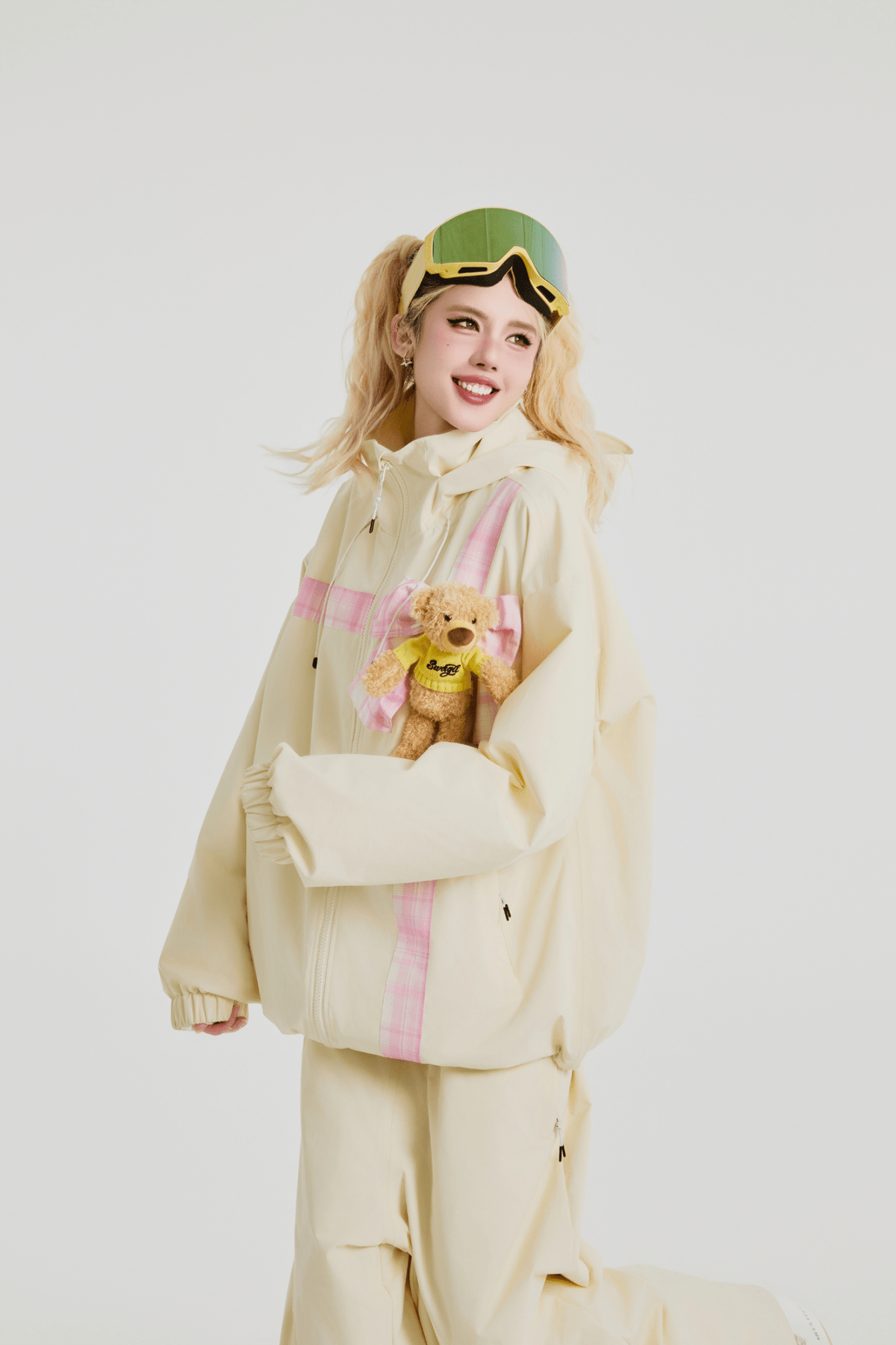 SwagLi Women's Teddy Bear Bow Jacket and Pants Set