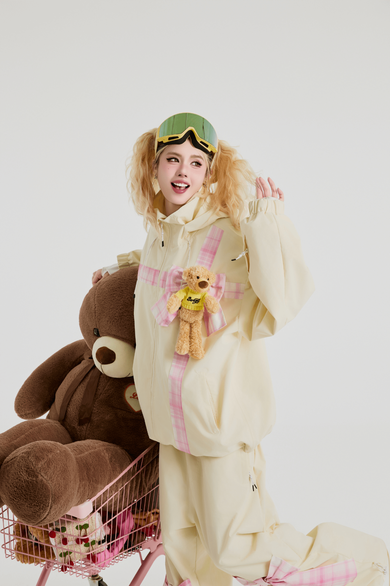 SwagLi Women's Teddy Bear Bow Jacket and Pants Set