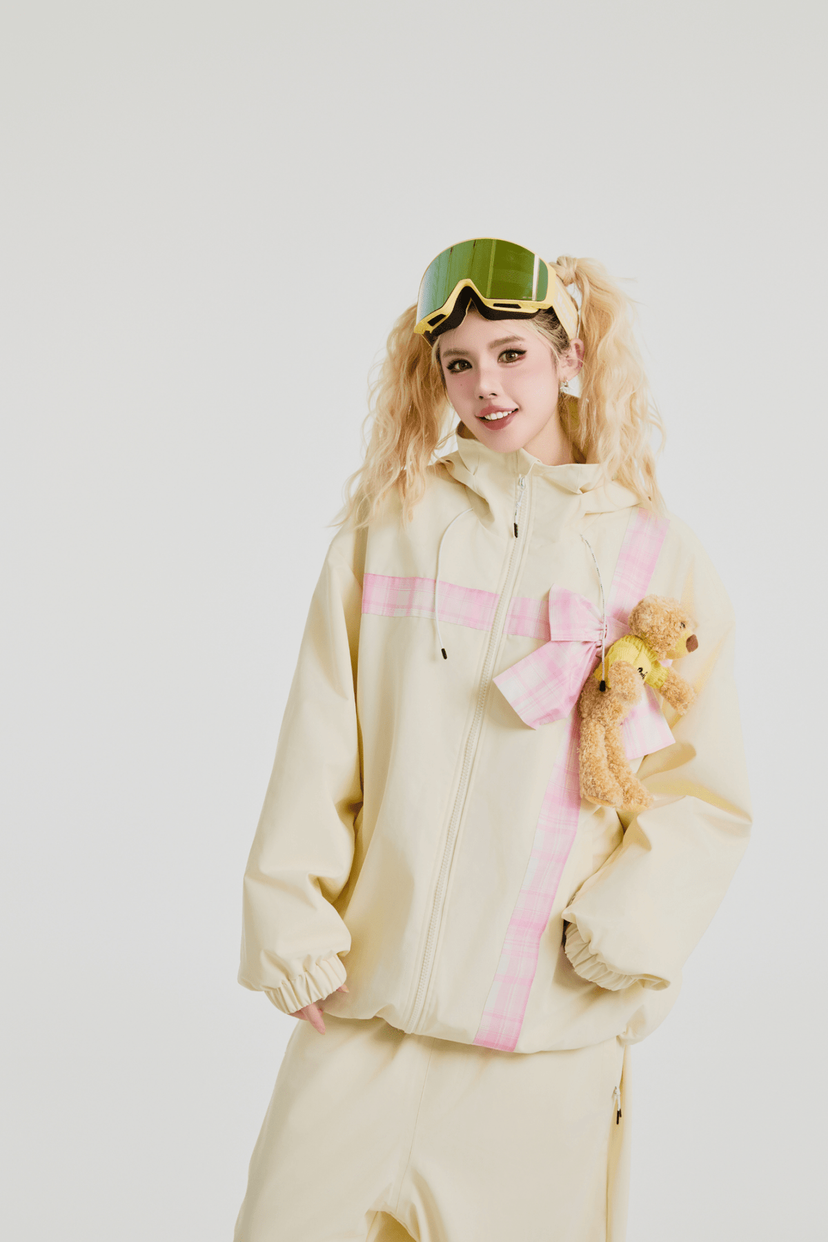 SwagLi Women's Teddy Bear Bow Jacket and Pants Set