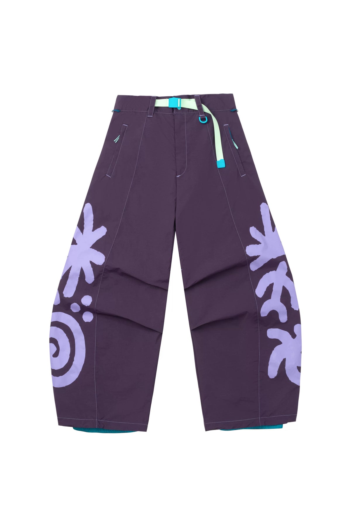 OddyEddy Totem Purple and Blue Baggy Snowboard Pants 