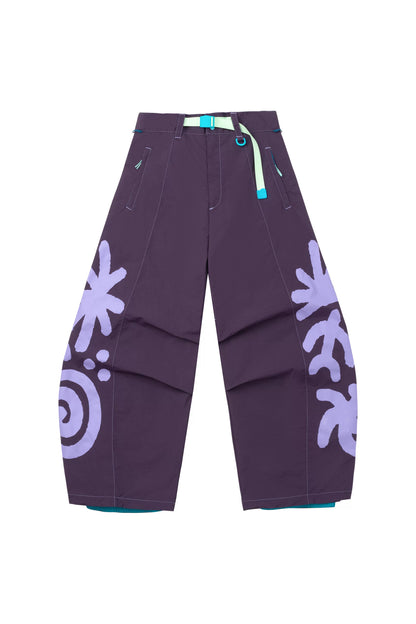 OddyEddy Totem Purple and Blue Baggy Snowboard Pants 