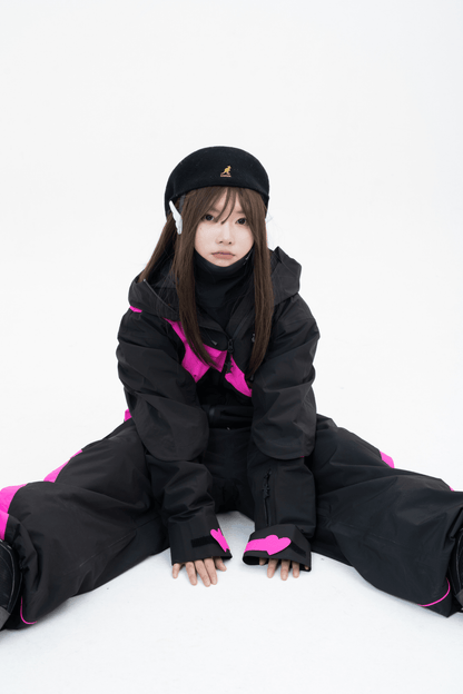 WELEM 3L Afterglow Jacket and Pants Set Black Rose