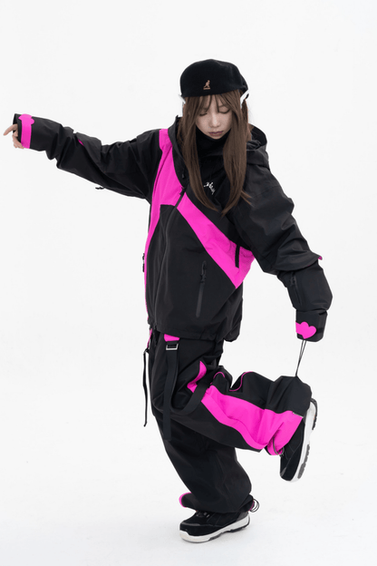 WELEM 3L Afterglow Jacket and Pants Set Black Rose