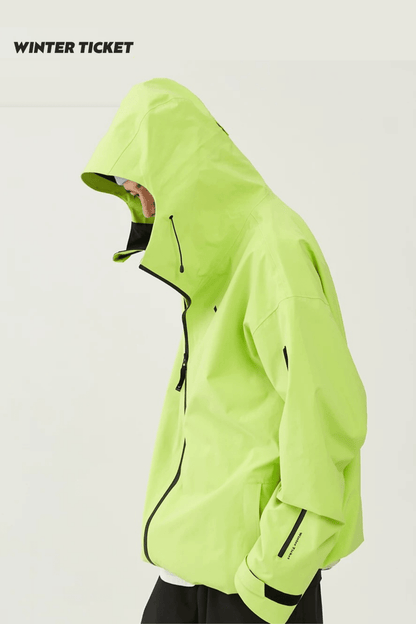 Winter Ticket 3L Freestyle Oversize Fluorescent Yellow Ski Jacket