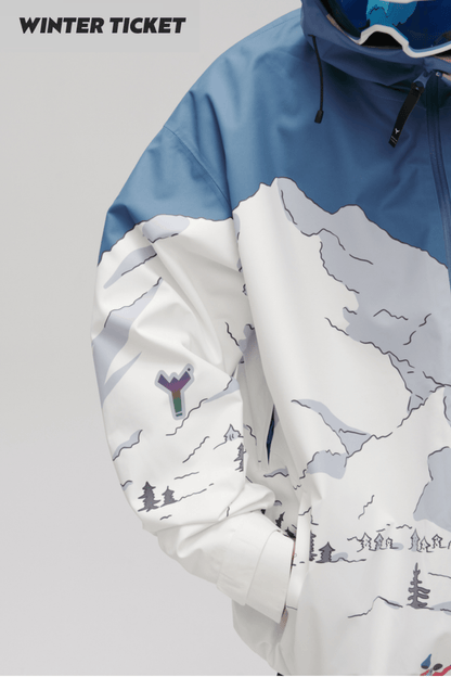 Winter Ticket 3L Freestyle Oversize Mountain Ski Jacket Unisex