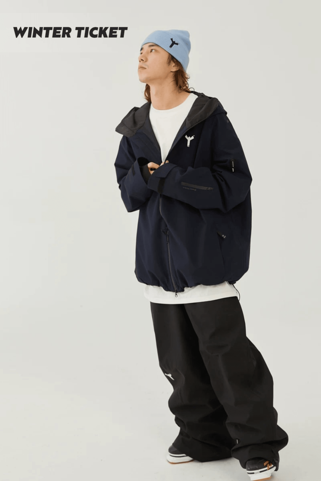 Winter Ticket 3L Freestyle Oversize Navy Blue Ski Jacket Unisex