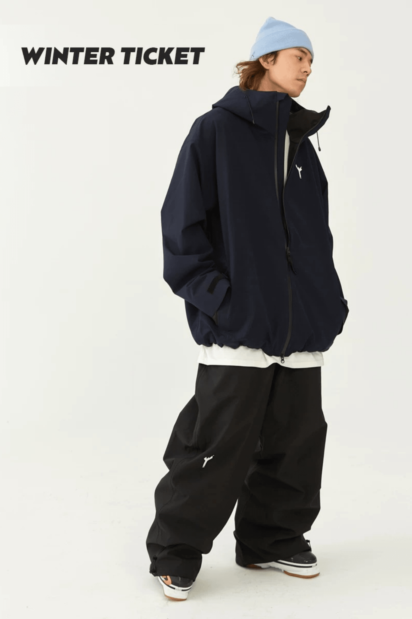 Winter Ticket 3L Freestyle Oversize Navy Blue Ski Jacket Unisex