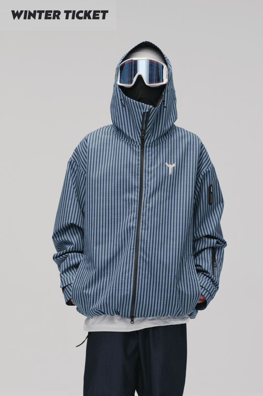 Winter Ticket 3L Freestyle Oversize Vertical Stripes Ski Jacket