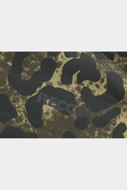 Leopard jacket fabric detail with RECCO marking
