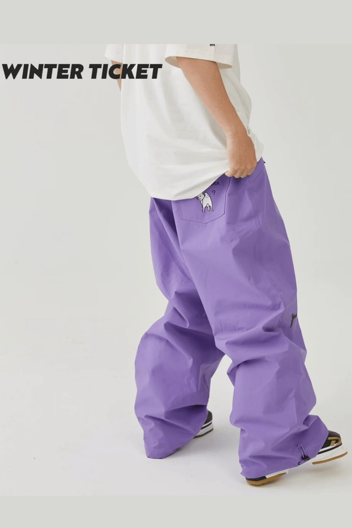 Winter Ticket Unisex Freestyle Oversize Purple Snow Pants