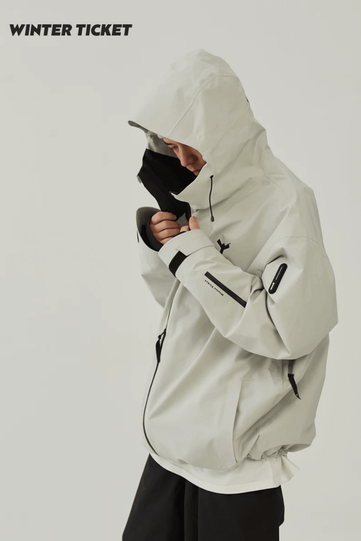WinterTicket 3L Freestyle Oversize Mist Grey Ski Jacket