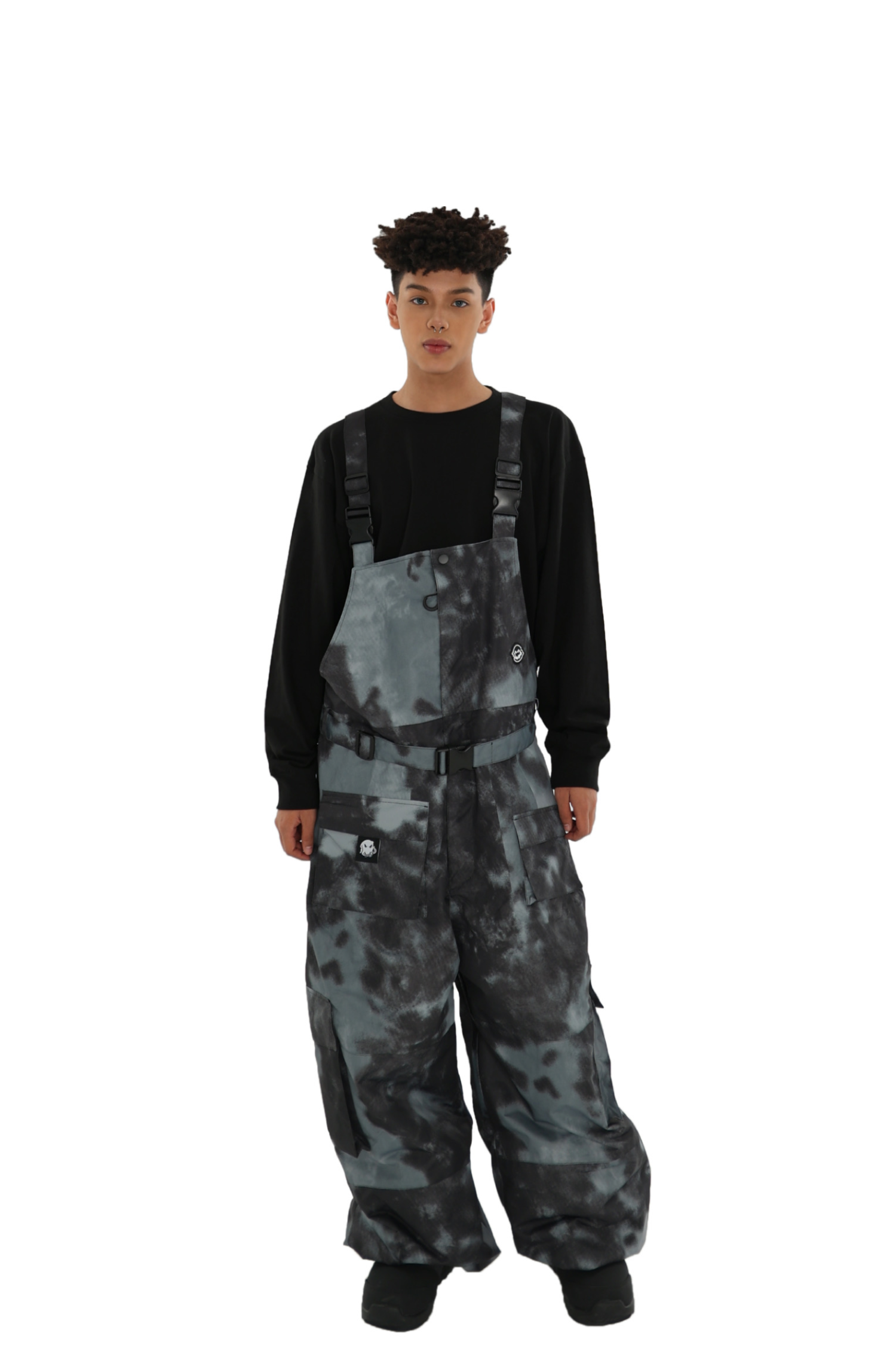 exile space LMDSNOW Snow Bib Pants Texture Black