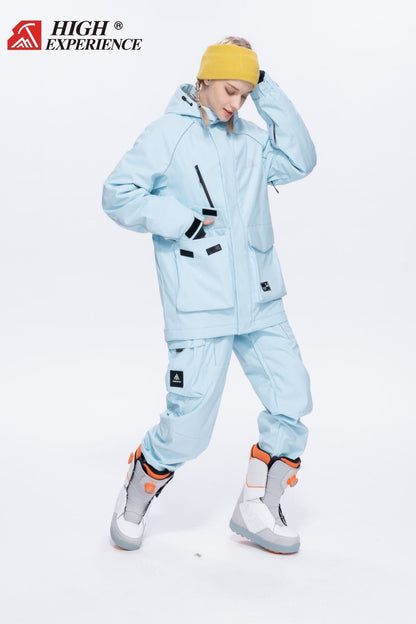 HIGH EXPERIENCE Women's Expendition Snow Jacket and Pants Set Blue
