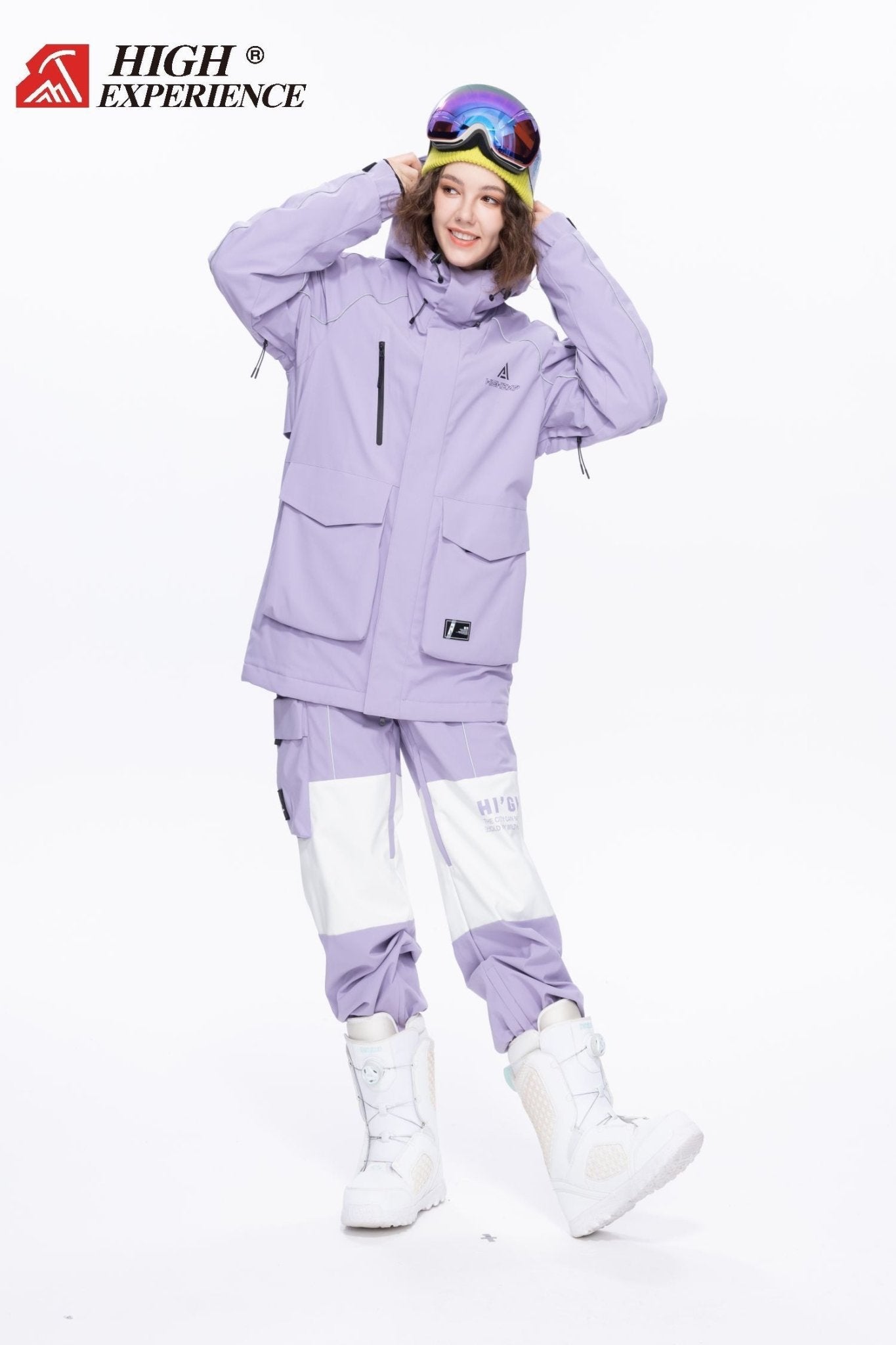 HIGH EXPERIENCE Women's Expendition Snow Jacket and Pants Set Purple