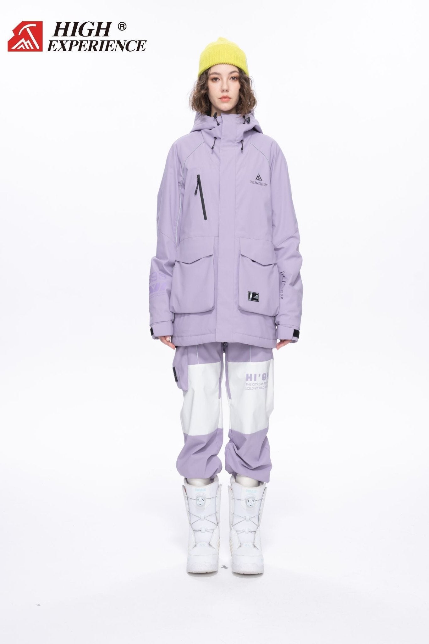 HIGH EXPERIENCE Women's Expendition Snow Jacket and Pants Set Purple
